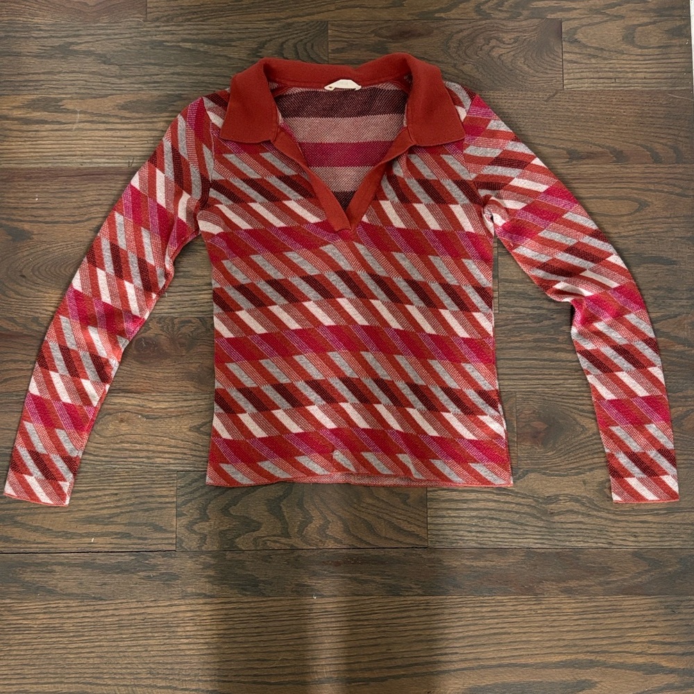 Marine Layer Women’s Red Multicolor Knit Sweater, Excellent Conditiom